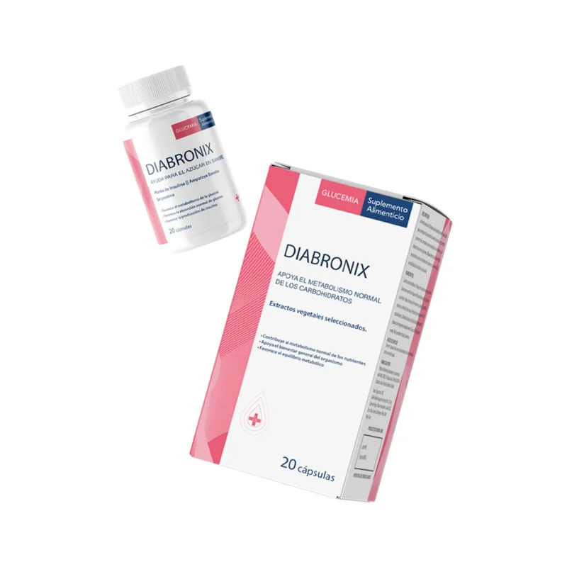 Diabronix — frasco y caja del complemento alimenticio